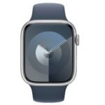 Apple Watch Series 9 GPS 45mm Smartwatch with Silver Aluminum Case Blue Sport Band - Image 2