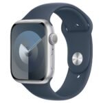 Apple Watch Series 9 GPS 45mm Smartwatch with Silver Aluminum Case Blue Sport Band