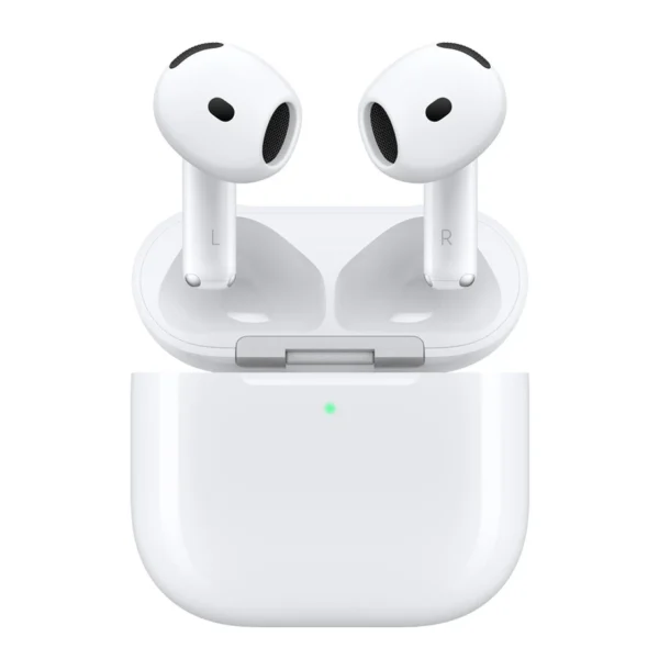 Apple Airpods 4, Spatial Audio W/ Dynamic Head Tracking, H2 Chip, Voice Isolation, Force Sensor, IP54 Dust, Sweat, & Water Resistant, Up to 30 Hours of Playback, USB-C Charging Case, White