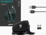 Logitech MX Master 3S Wireless Performance Mouse, With Ultra Fast Scrolling, 7 Buttons, 8000 DPI Resolution, USB-C, Bluetooth, Graphite - Image 3